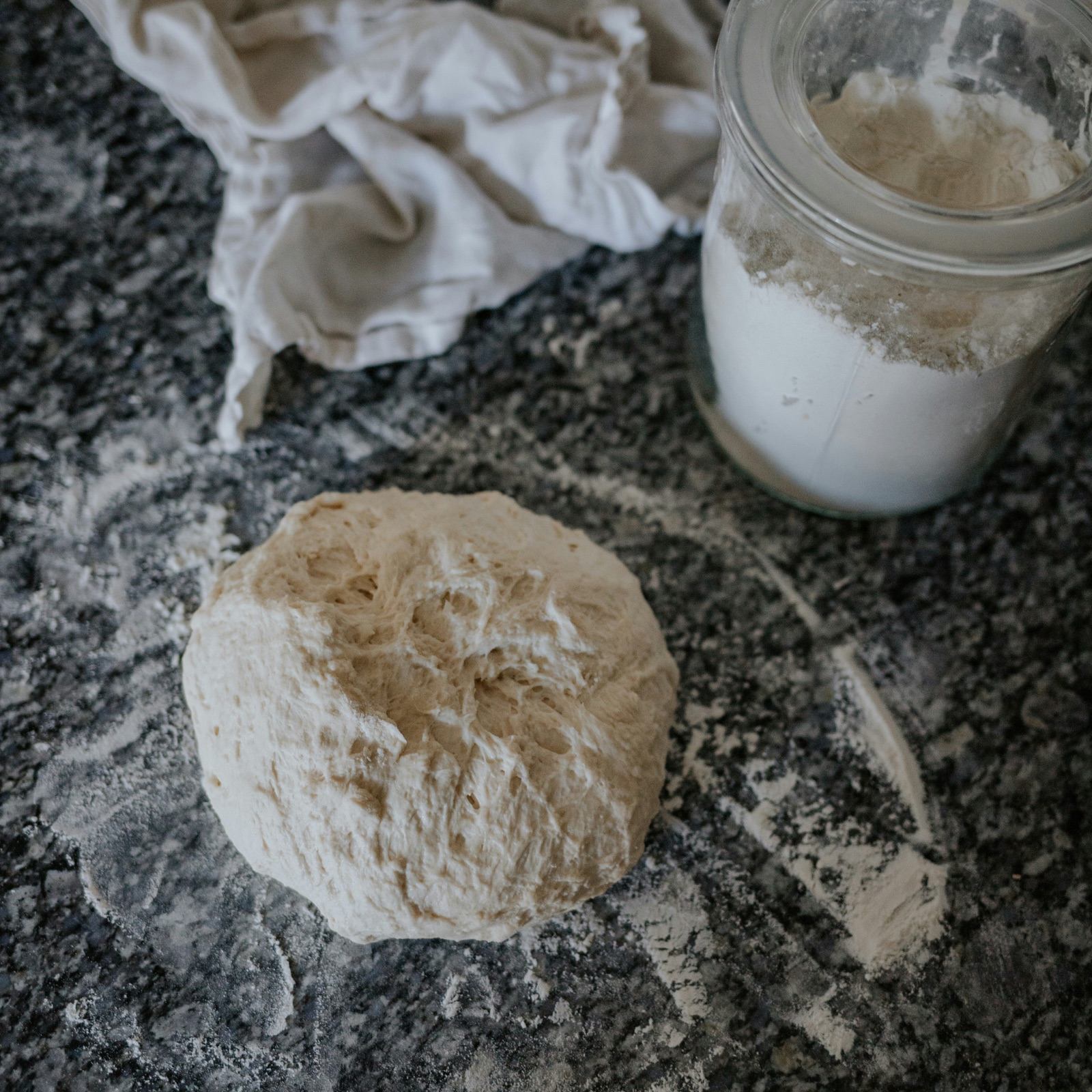 Rough lean dough on a floured counter